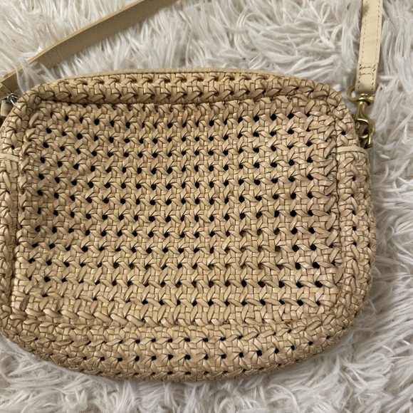 Clare V Midi Sac Cream Rattan Woven Leather Crossbody Bag - Picture 6 of 12